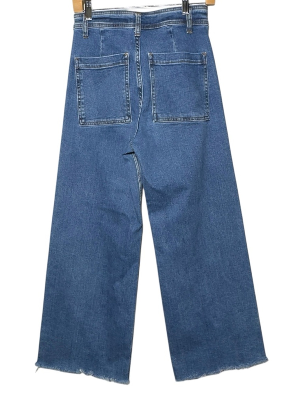 Zara Jeans High Rise Wide Leg Denim Size 6 Distressed Frayed Y2K, 90’s Capsule - Picture 3 of 13